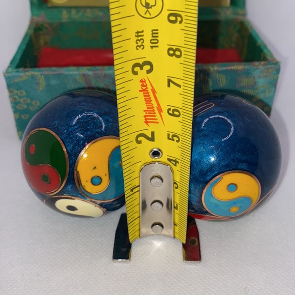Chinese Large Musical Baoding Balls Stress Relief Relaxation Asian with Case - Picture 6 of 11